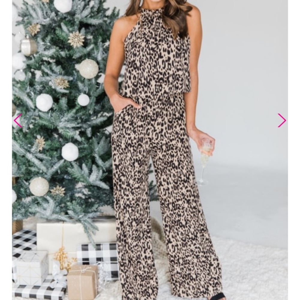 NWT Cheetah print jumpsuit XS from Lulu’s!